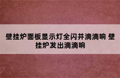 壁挂炉面板显示灯全闪并滴滴响 壁挂炉发出滴滴响